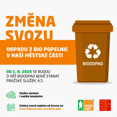 Svoz bioodpadu přebírají Pražské služby.